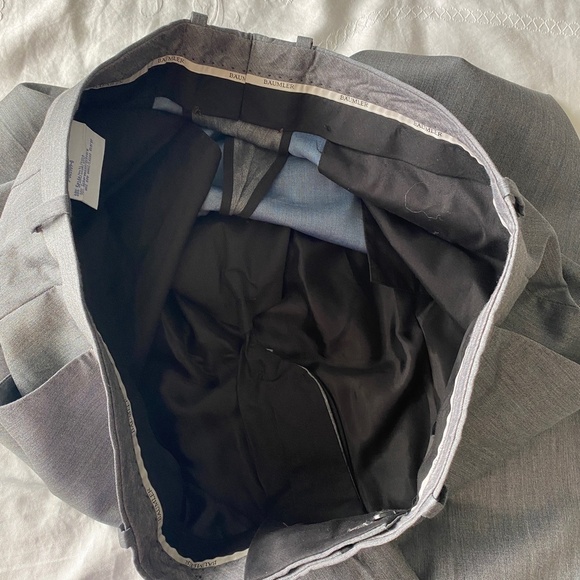 Balmier Fashion Men's‎ Silver/Gray Wool/Silk Blend Dress Pant - Picture 9 of 15